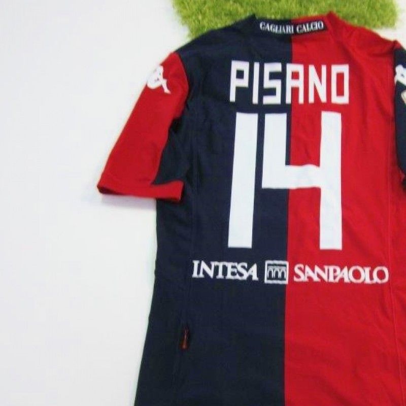 Pisano Cagliari match worn shirt, Cagliari-Sampdoria, Serie A 2014/2015