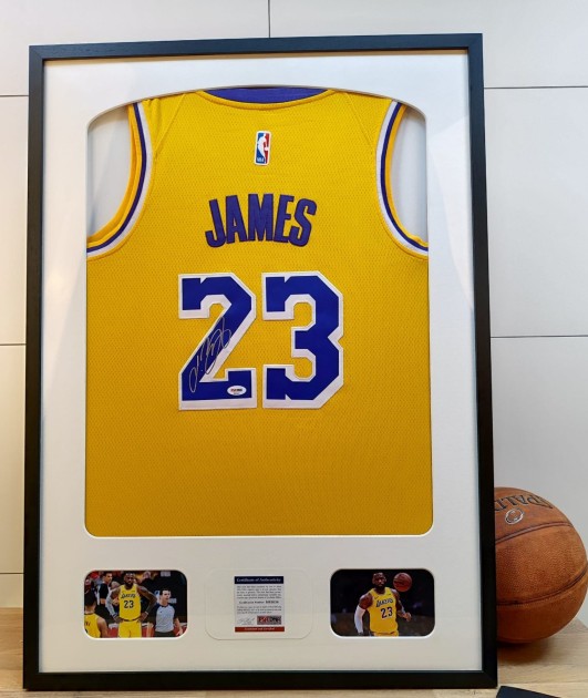 Canotta LeBron James Los Angeles Lakers - Autografata e incorniciata