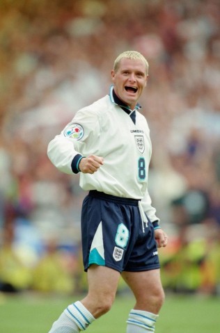 Paul Gascoigne's England 1996 Signed and Framed Shirt