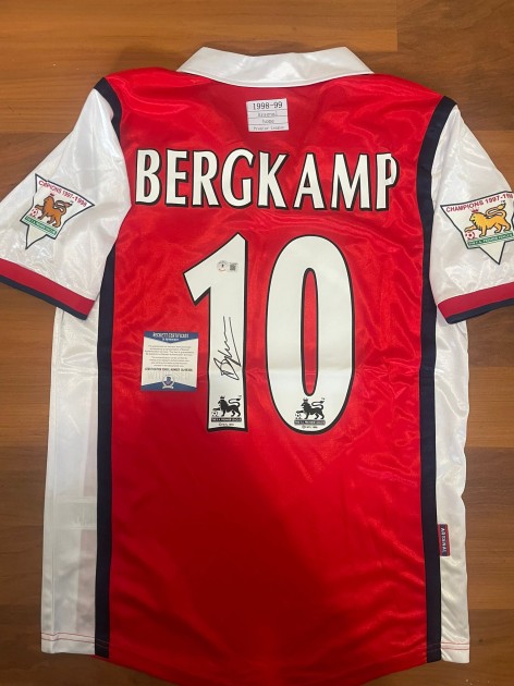 Dennis Bergkamp's Arsenal 1998/99 Signed Replica Shirt - CharityStars