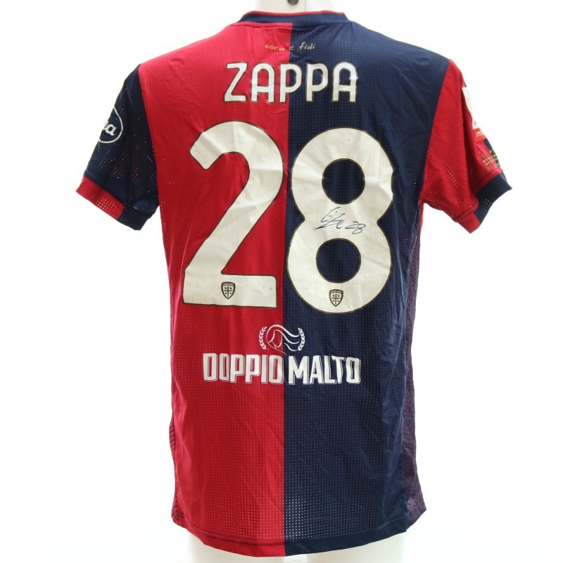 Maglia Zappa Unwashed, Cagliari vs Carrarese Coppa Italia 2024 - Autografata