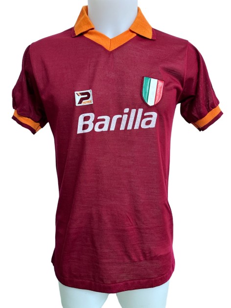 1983-84 AS Roma #5 ファルカン サッカーユニフォーム Falcao's Roma Match Shirt, 1983/84 - CharityStars