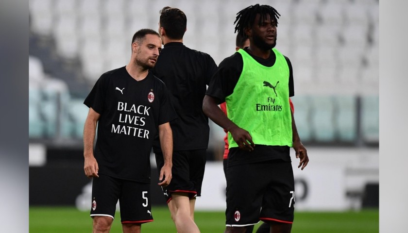 "Black Lives Matter" Training Shirt, Juventus-Milan - Signed by Bonaventura