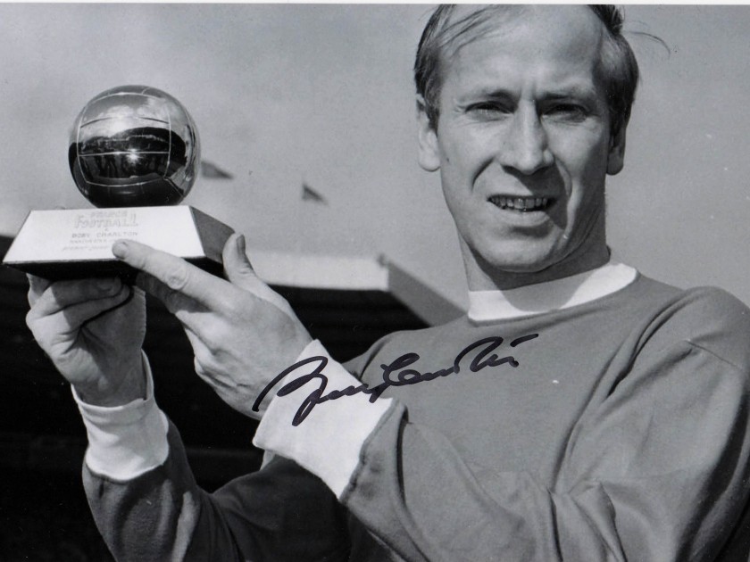 Picture signed by the player Bobby Charlton