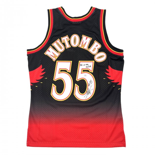 Dikembe Mutombo's Signed Mitchell&Ness Atlanta Hawks Jersey - CharityStars