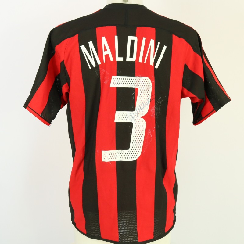Maldini Official AC Milan Signed Shirt, 2003/04
