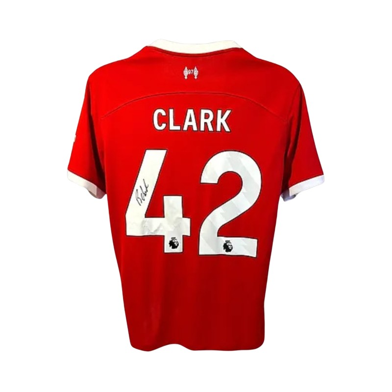Maglia firmata e incorniciata del Liverpool FC 2023/24 di Bobby Clark