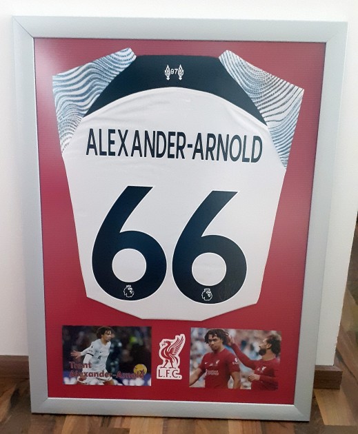 Trent Alexander-Arnold 's Liverpool 2022/23 Signed and Framed Away Shirt