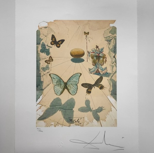 "Silk Allegory" Lithograph Signed by Salvador Dalí