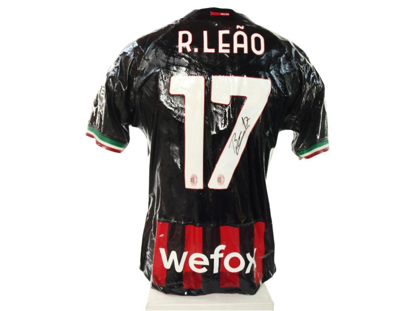 Leao's Sculpture Milan Signed Shirt, UCL 2022/23 