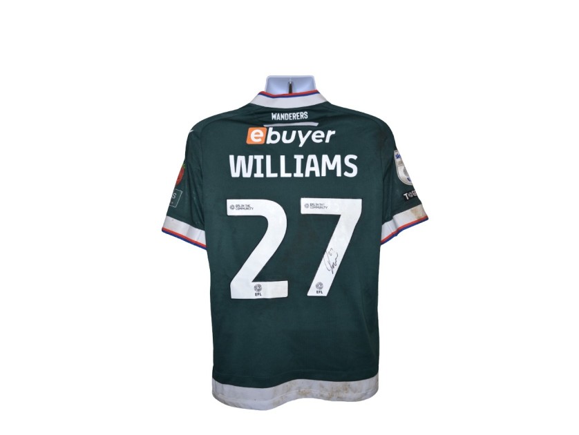 Maglia away indossata Randell Williams Bolton Wanderers, vs Exeter City - Autografata