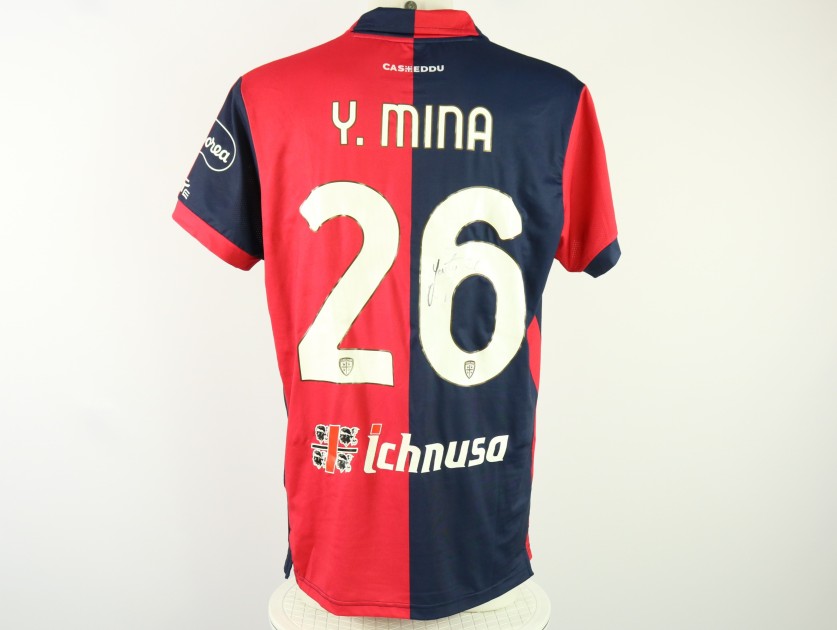 Mina's Unwashed Signed Shirt, Cagliari vs Atalanta 2024