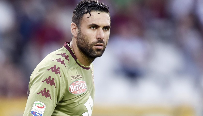 Sirigu's Match-Issued Torino-Benevento Shirt with Special Patch