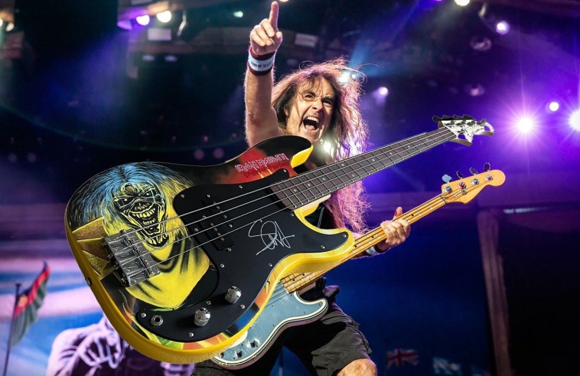Steve Harris of Iron Maiden Signed Custom Graphics Bass Guitar 