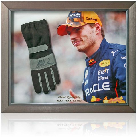 Max Verstappen Signed and Framed Racing Glove