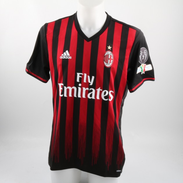 Bacca's Milan shirt, issued for Milan-Juventus, 15/16 Tim Cup Final