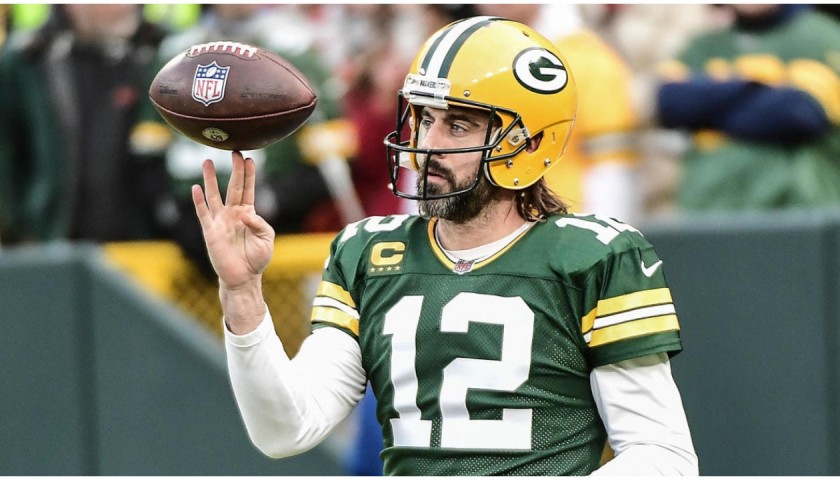 Sold at Auction: Aaron Rodgers Autographed Football With COA