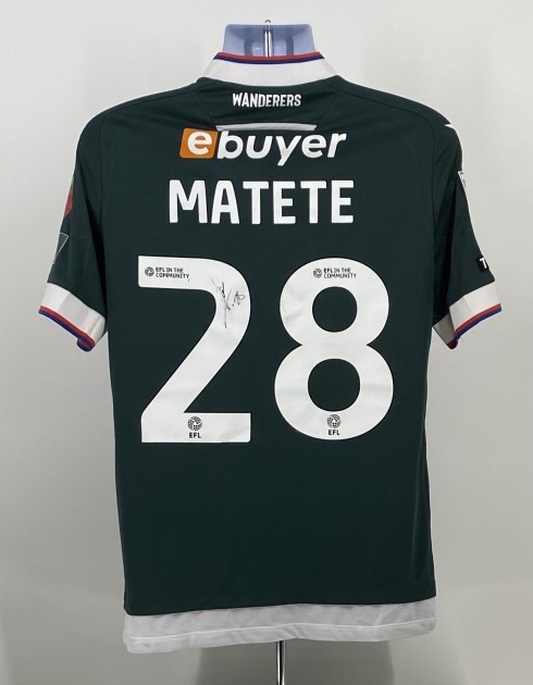 Jay Matete's Bolton Wanderers Signed Match Worn Away Shirt, vs Stevenage 