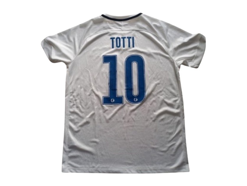 Totti White Stars Worn and Signed Shirt, Pirlo Last Match 2018