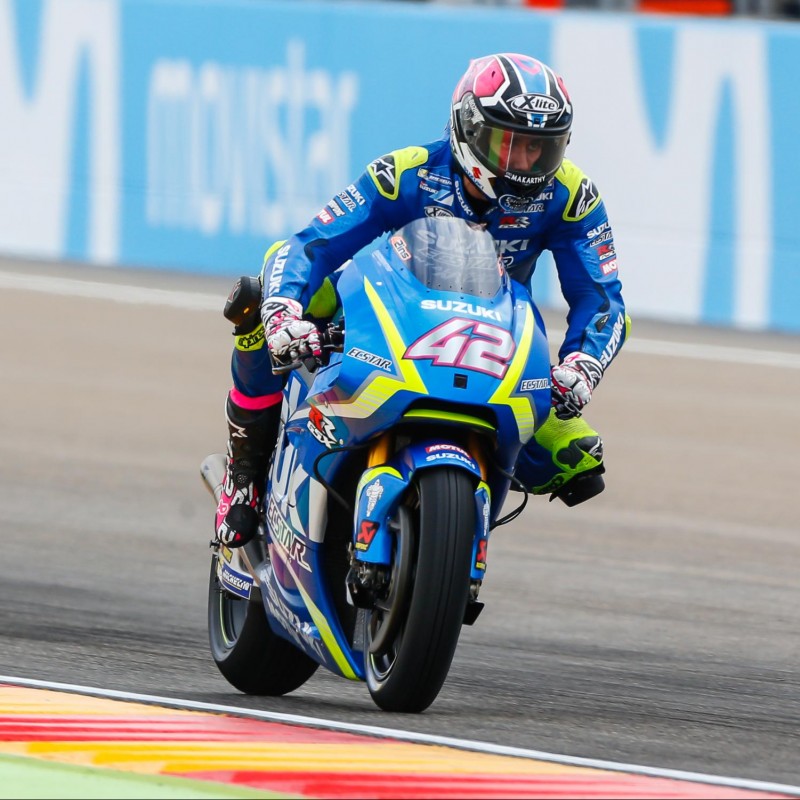 Alex Rins' #PinkRacing Gloves Worn at Aragon MotoGP