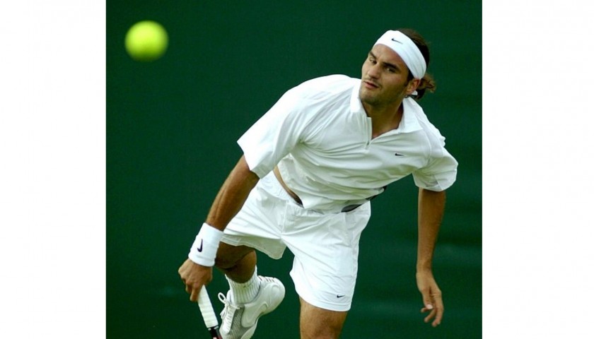Federer's Worn and Signed Shorts, Wimbledon 2003 - Unwashed