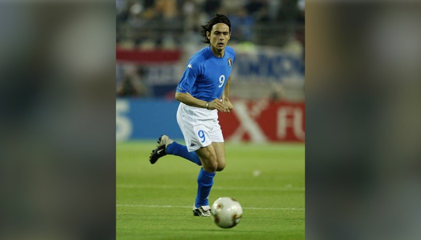 Inzaghi's Italy Match-Issue/Worn Shirt, World Cup 2002 