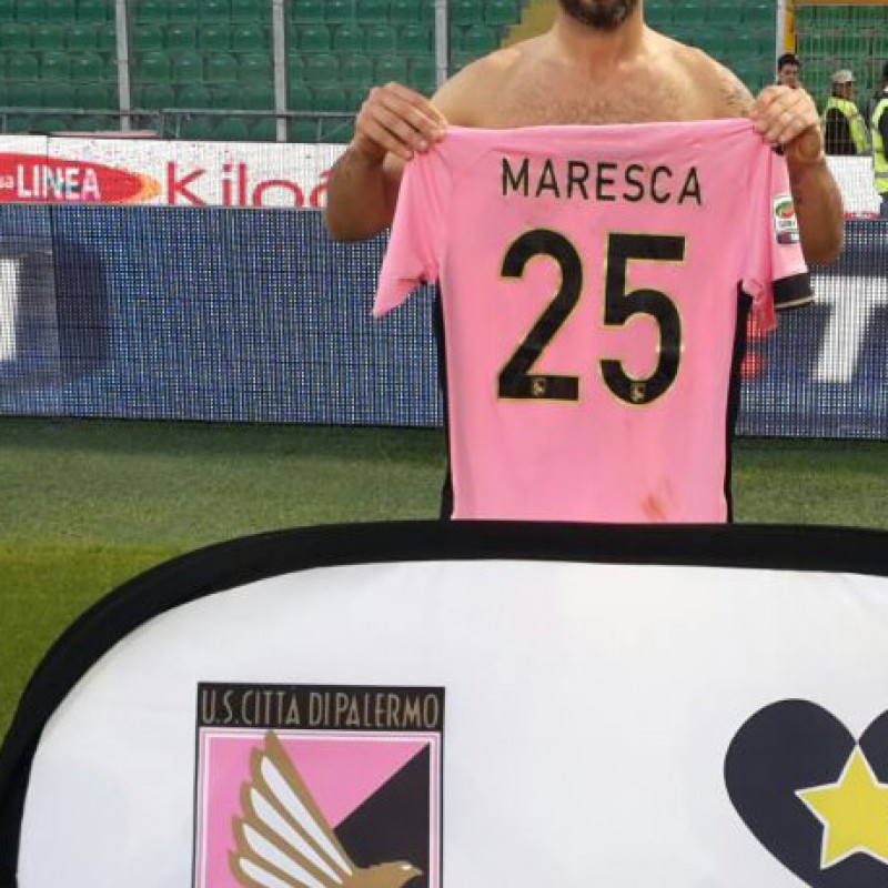 Maglia Maresca indossata in Palermo-Udinese 9/11/2014, Serie A 14/15 - autografata
