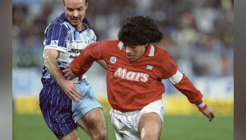 Maradona's Match-Issue/Worn Wettingen-Napoli 1989 Shirt