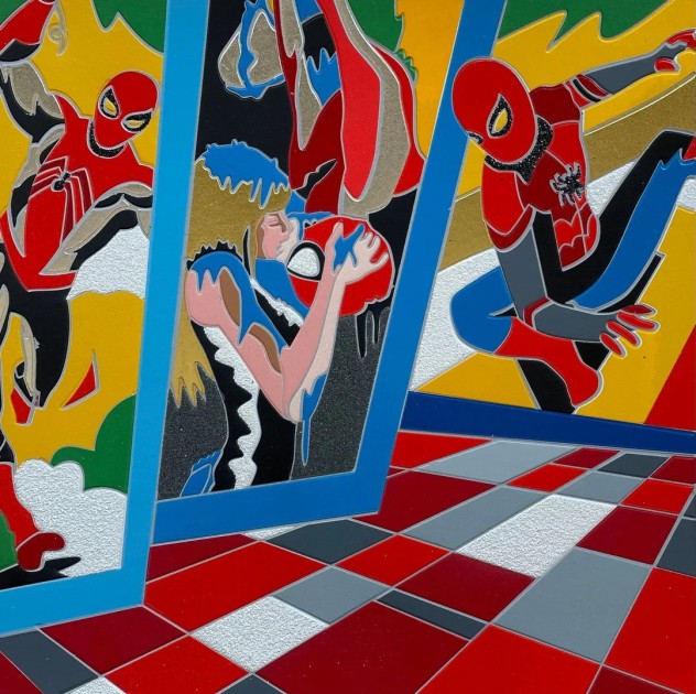 "Spidey sense" di Ugo Nespolo