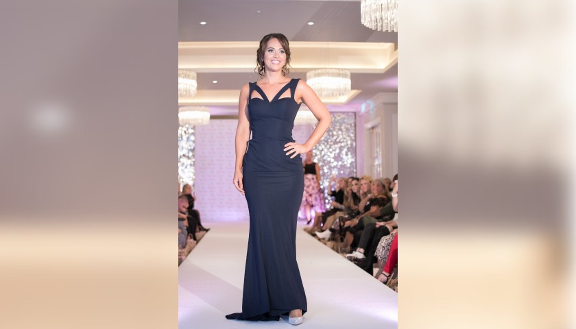Navy Pia Michi Long Dress Worn by Hayley Sparkes