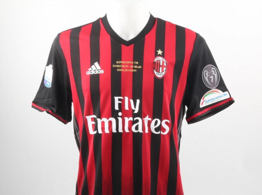 Bertolacci Match Issued Shirt, TIM Supercup Milan-Juventus - Special Sewing