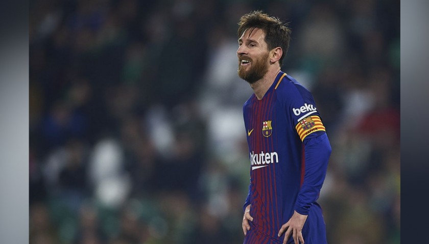 Messi's Barcelona Match-Issue / Worn Liga 2017/18 Shirt - CharityStars