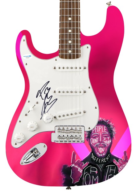 Post Malone Signed Custom Graphics Guitar
