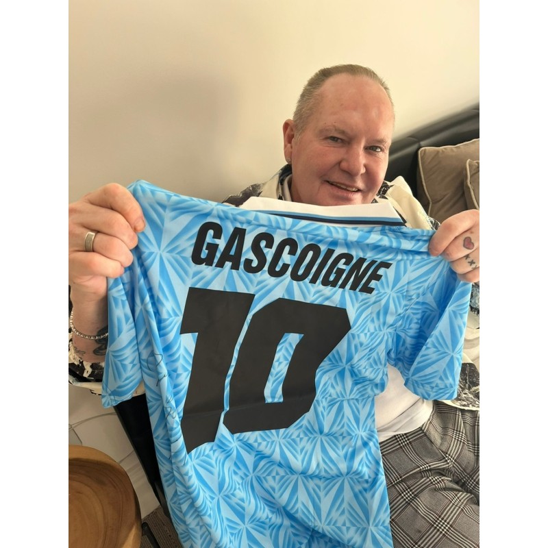 Paul Gascoigne's Lazio 1991/92 Shirt, Signed with Personalized Dedication