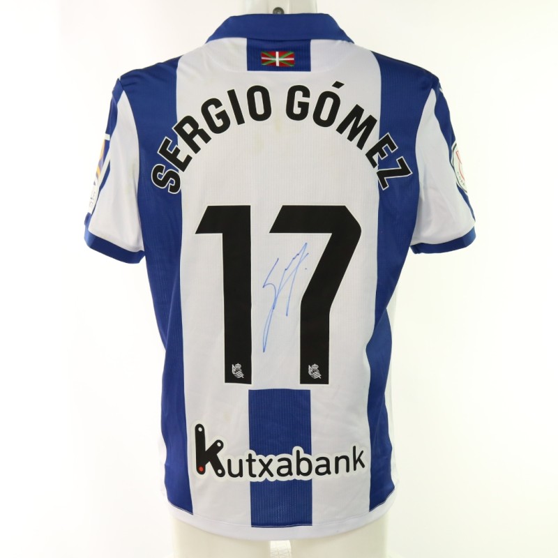 Sergio Gómez's Real Sociedad vs Rayo Vallecano Signed Unwashed Shirt, Copa del Rey 2025