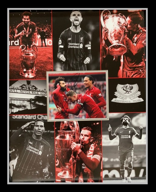 Mo Salah, Jordan Henderson and Virgil van Dijk Signed Liverpool FC Photo Display