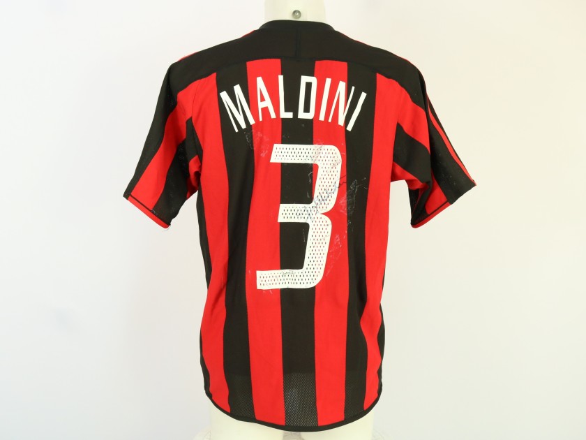 Maldini Official AC Milan Signed Shirt, 2003/04