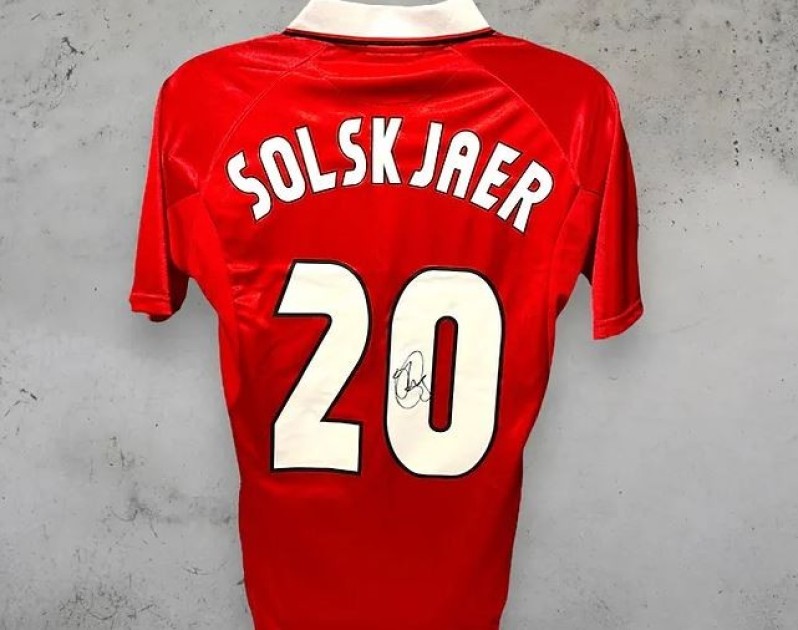 Ole Gunnar Solskjaer's Manchester United 1999 Champions League Signed and Framed Shirt