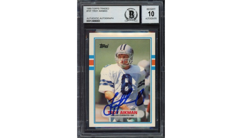 Troy Aikman Signed Rookie Card
