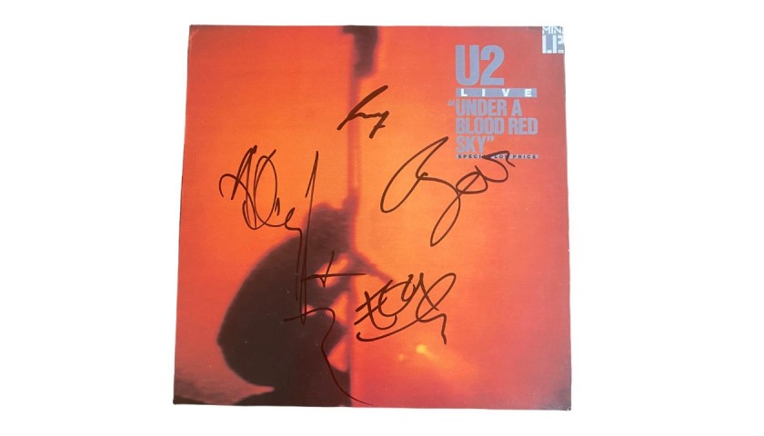 U2 Signed Under A Blood Red Sky Vinyl LP