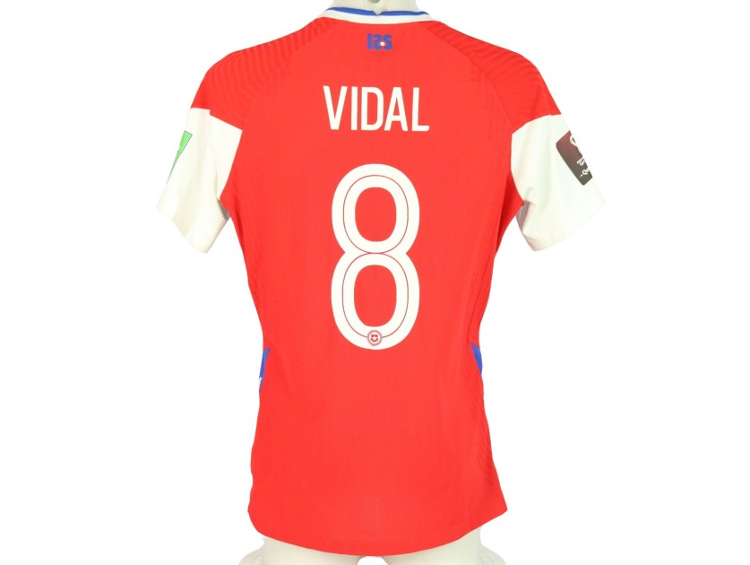 Vidal's Chile Match Shirt, WC 2022 Qualifiers - CharityStars