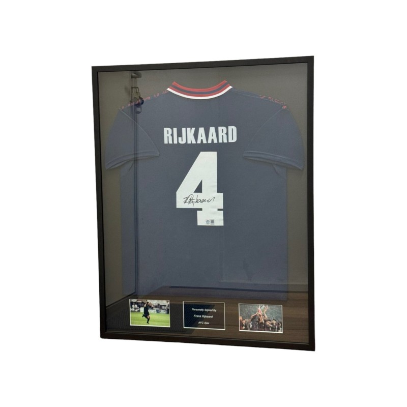 Frank Rijkaard Ajax 1995 Signed And Framed Away Shirt