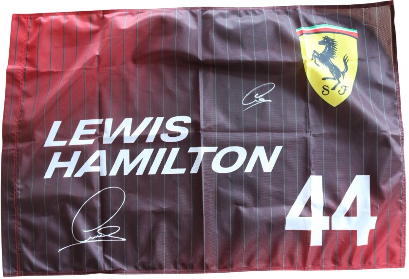 Official Hamilton Ferrari Signed Flag, 2025 - Signed by Hamilton