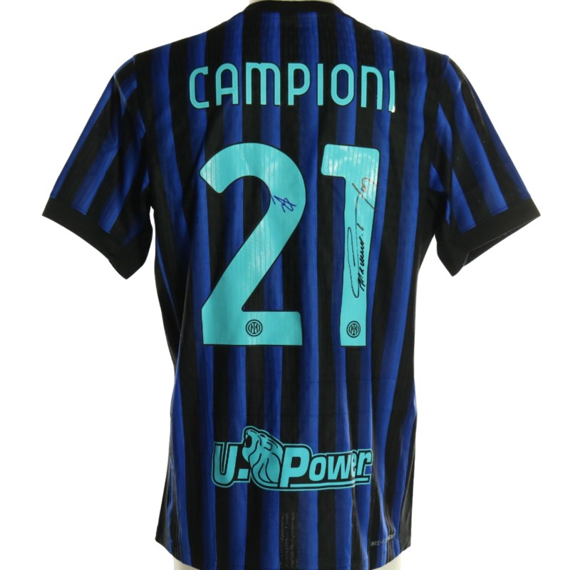 "Campioni" Official Inter Shirt, 2026 - Signed by Lautaro and Thuram