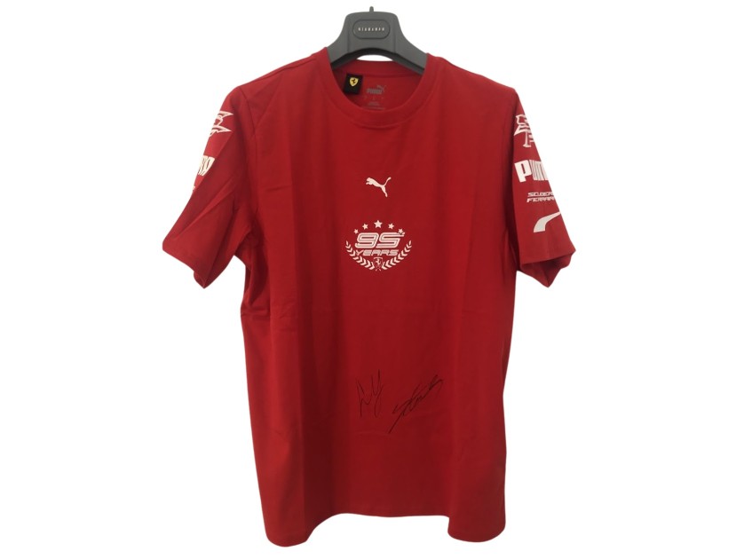 T-shirt ufficiale Scuderia Ferrari "95 Anni", 2024 - Autografata