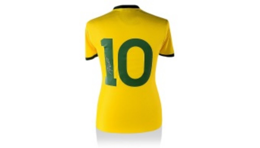 Pele Hand Signed Brazil Soccer Jersey