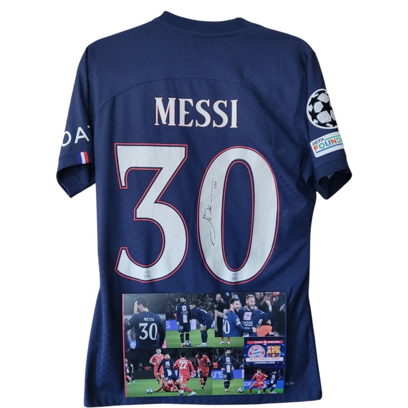 Maglia Gara Messi PSG vs Bayern Monaco, UCL 2023 - Autografata