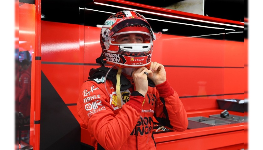 Ferrari 2020 Mini Helmet - Signed by Charles Leclerc