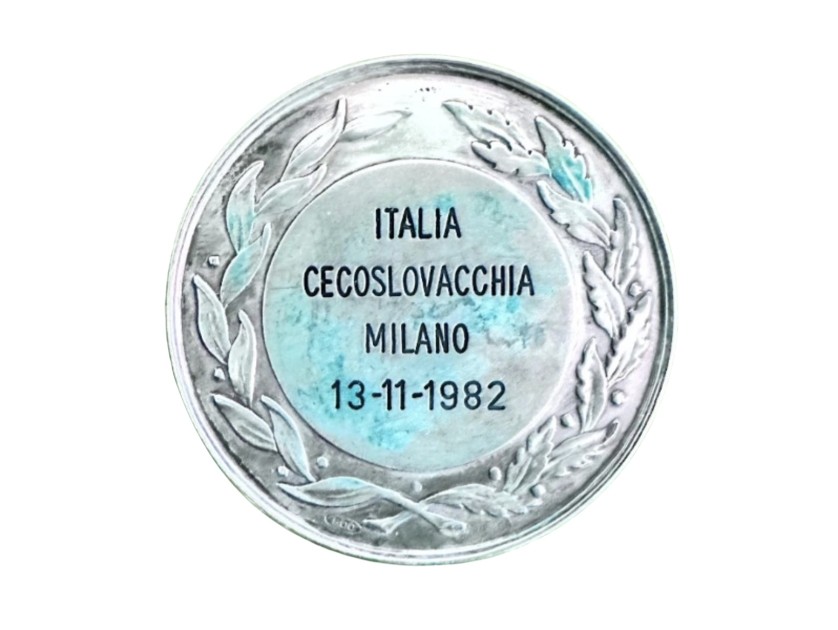 Medaglia Ufficiale FIGC Italia vs Cecoslovacchia, Qualificazioni EURO 1984