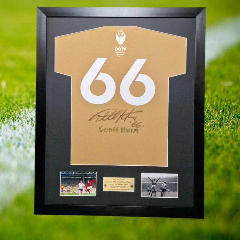 Geoff Hurst Signed England 1966 50th Anniversary Shirt Framed COA